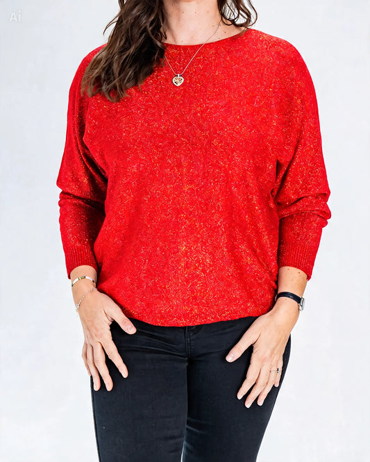 Sweater Caroline Lurex Rojo