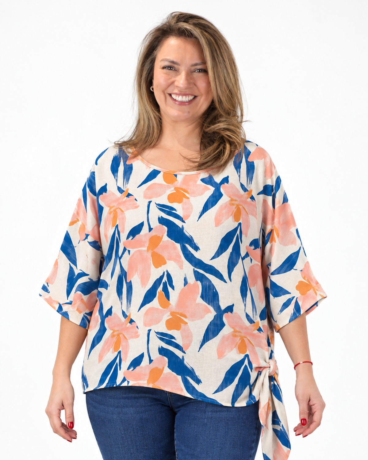 Blusa Flores Loreto Azul