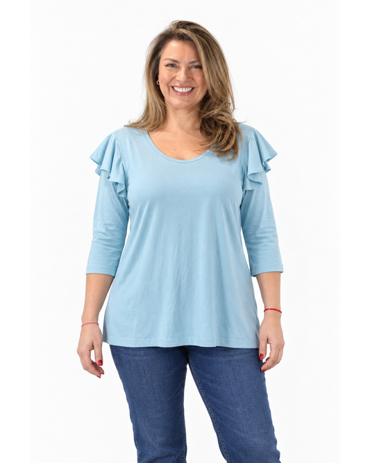 Polera Rebeca Vuelos Celeste