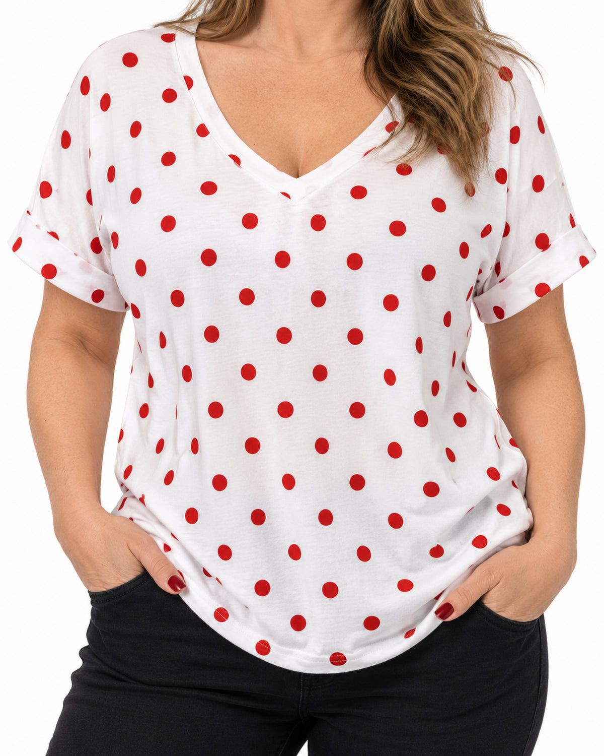 Polera Lunares Rojo