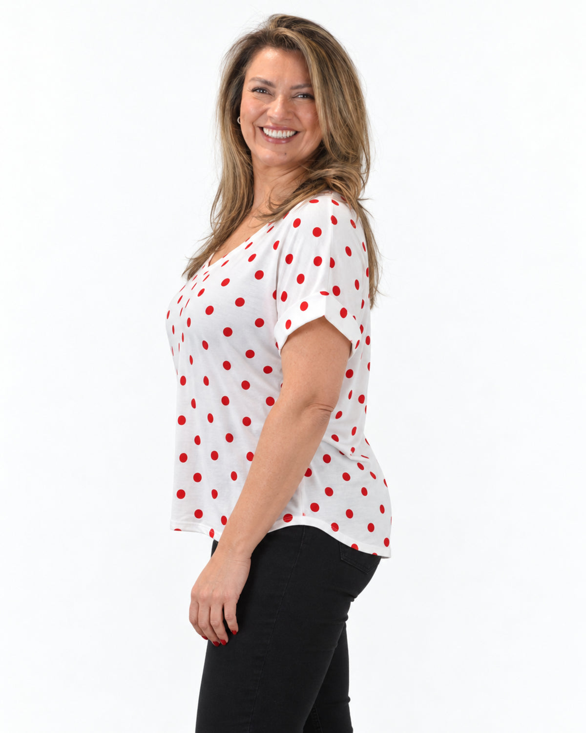 Polera Lunares Rojo