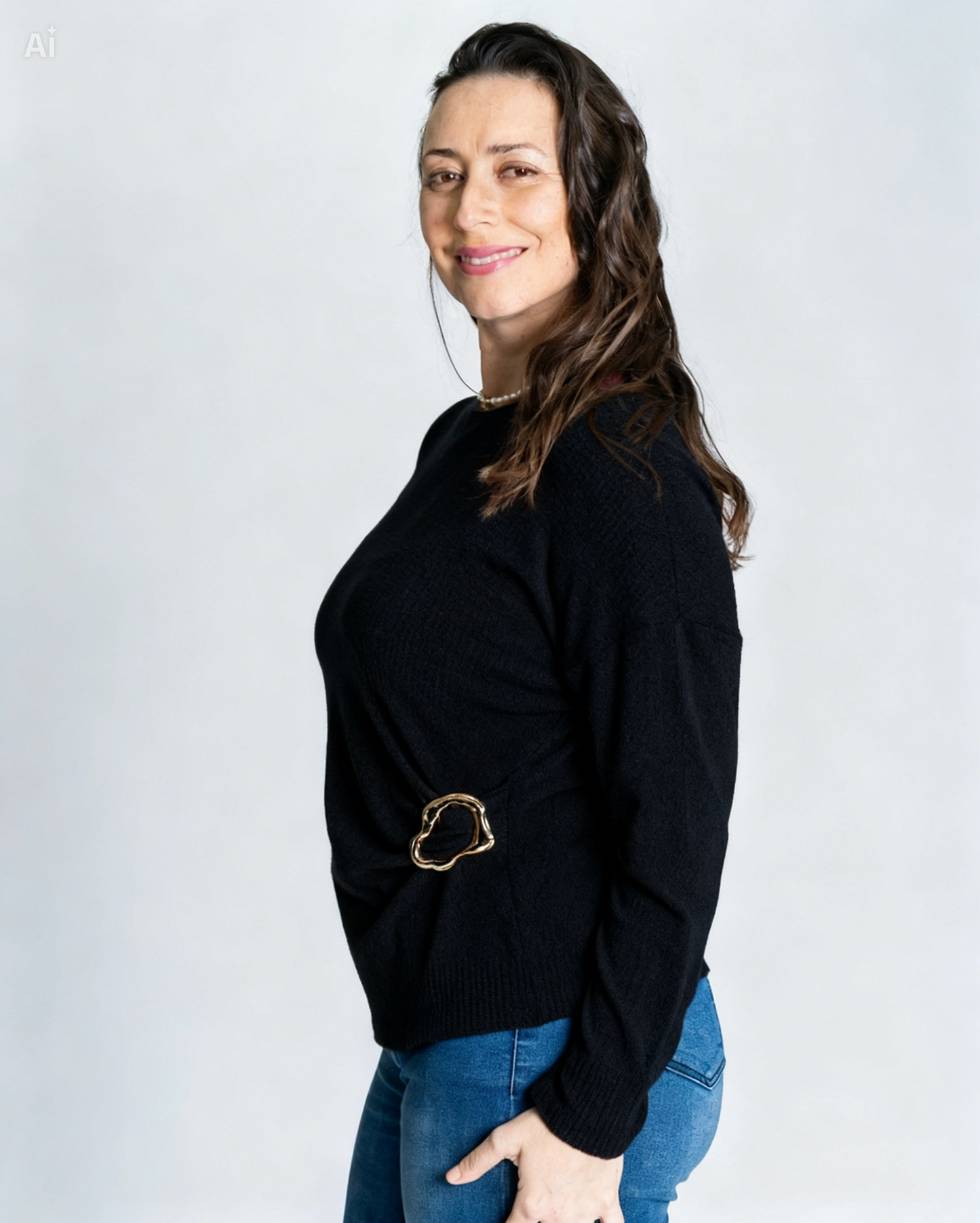 Polera Rosita Hebilla Negro