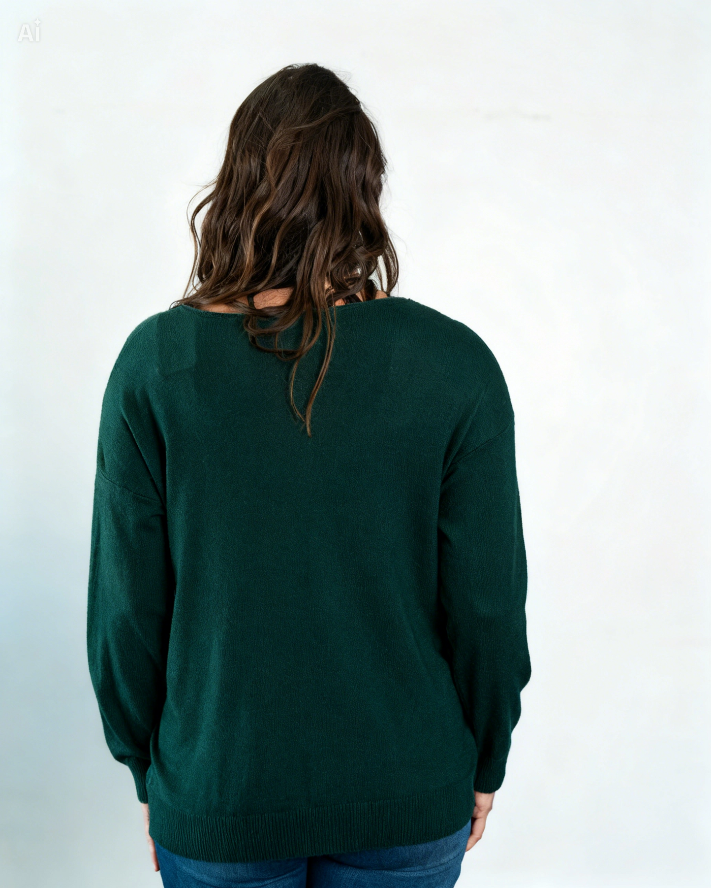 Sweater Cuello V Pía Verde
