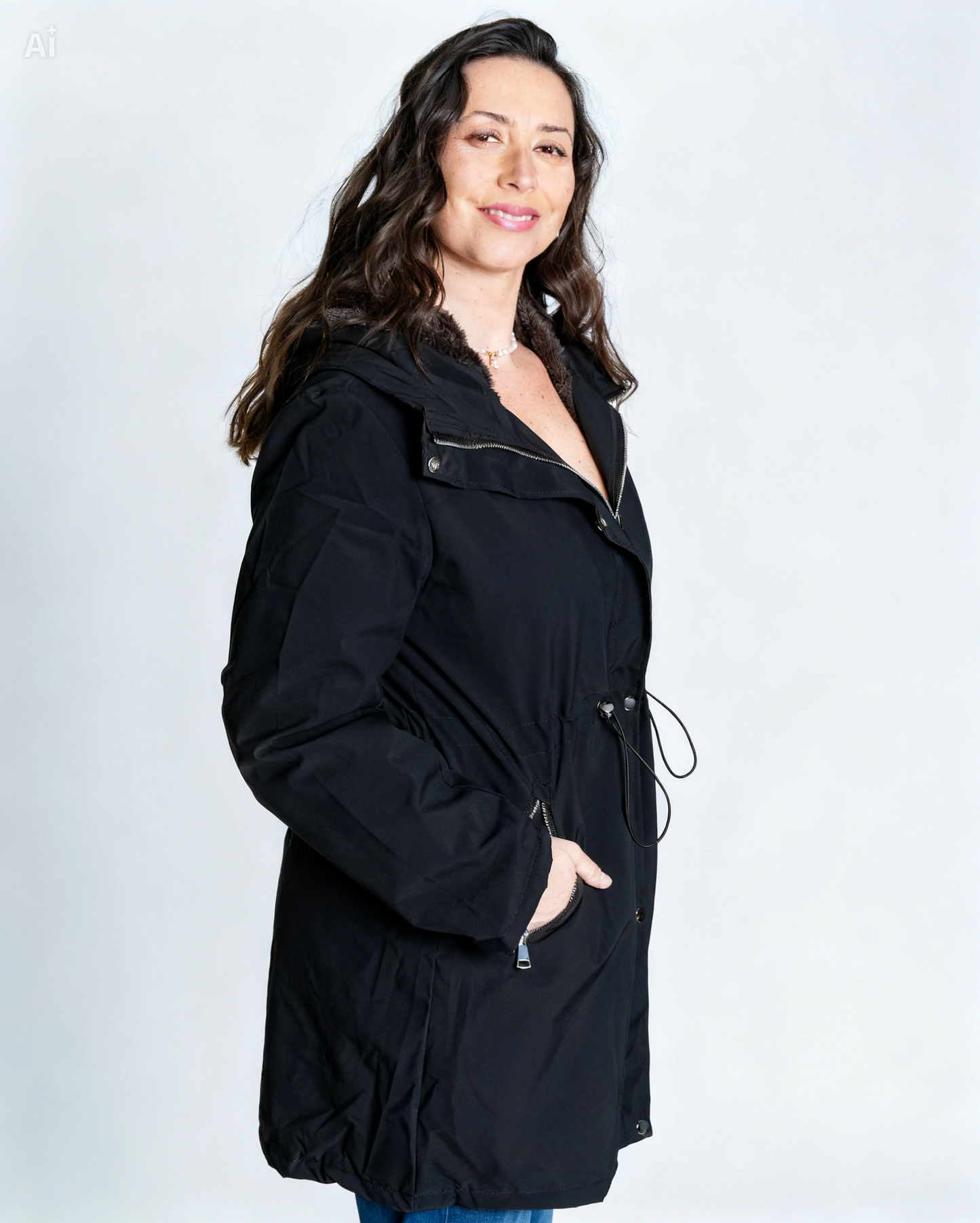 Parka Piel Negro