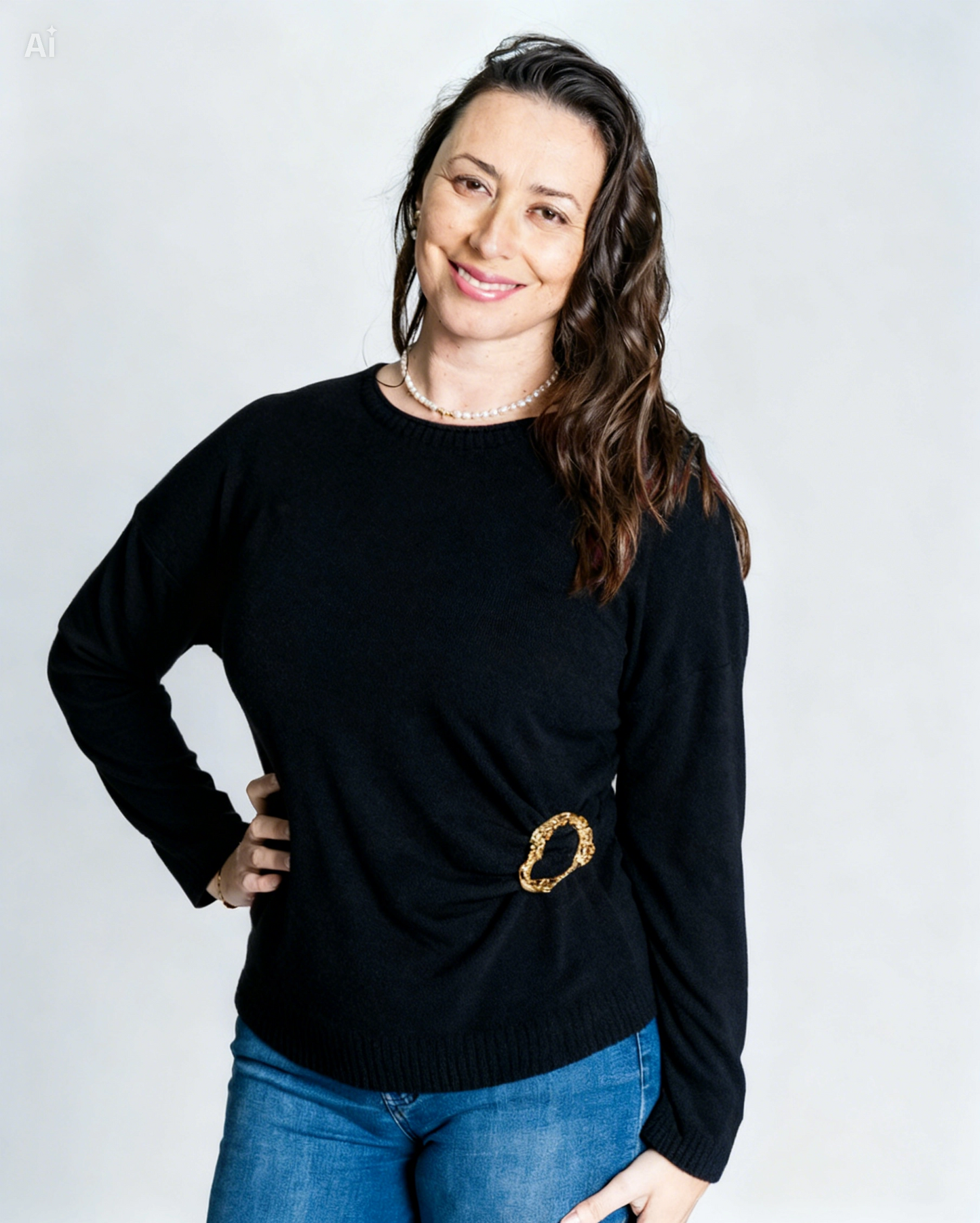 Polera Rosita Hebilla Negro