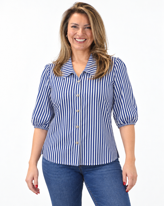 Blusa Listada Paloma Azul