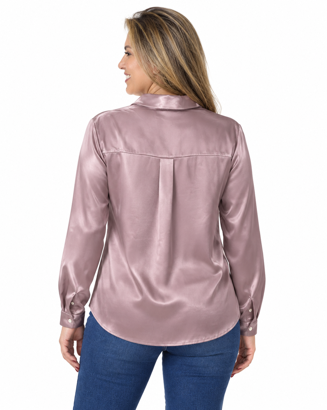 Blusa Satín Maca Rosada