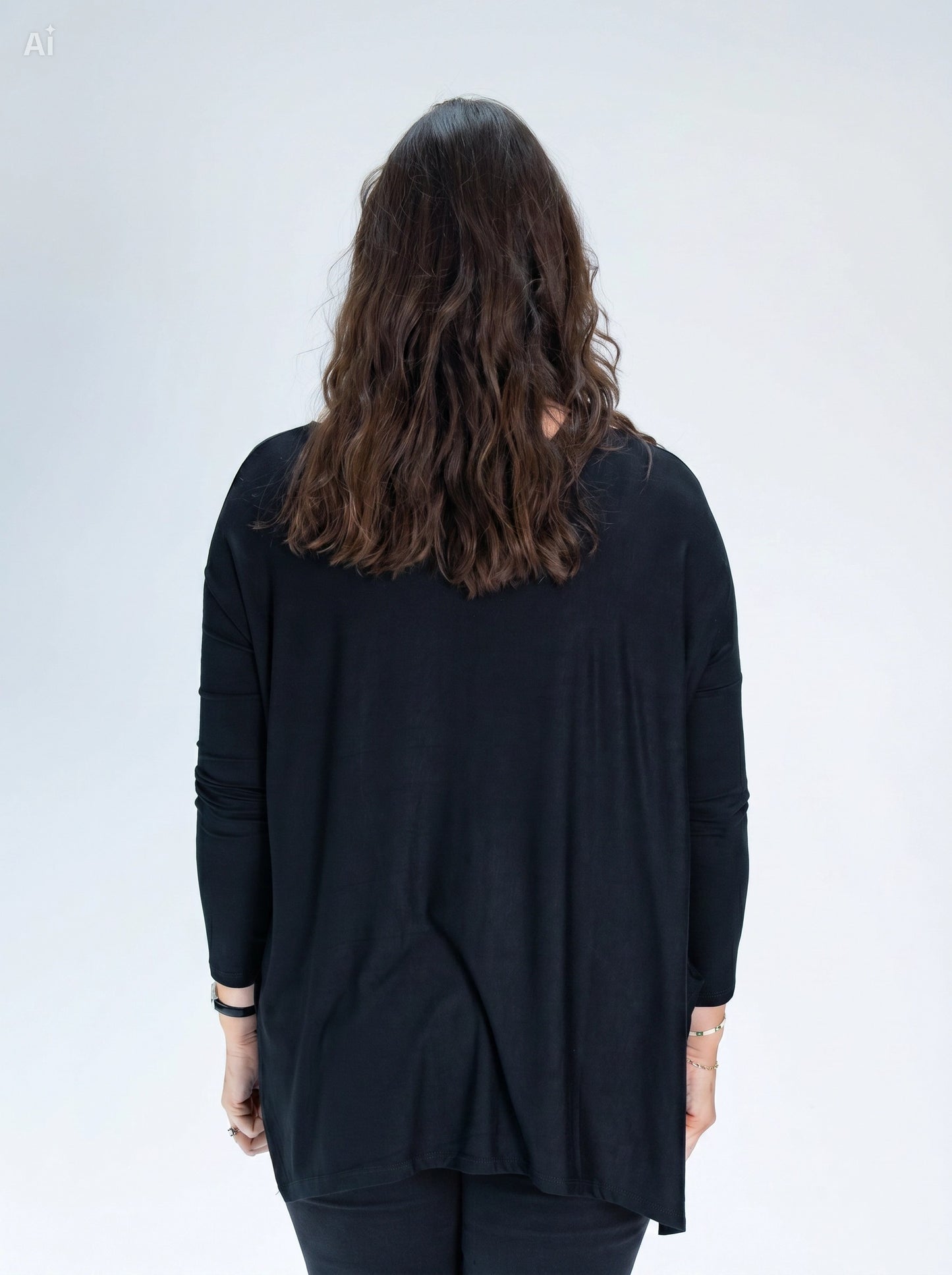 Polera Cony Manga Larga Negro