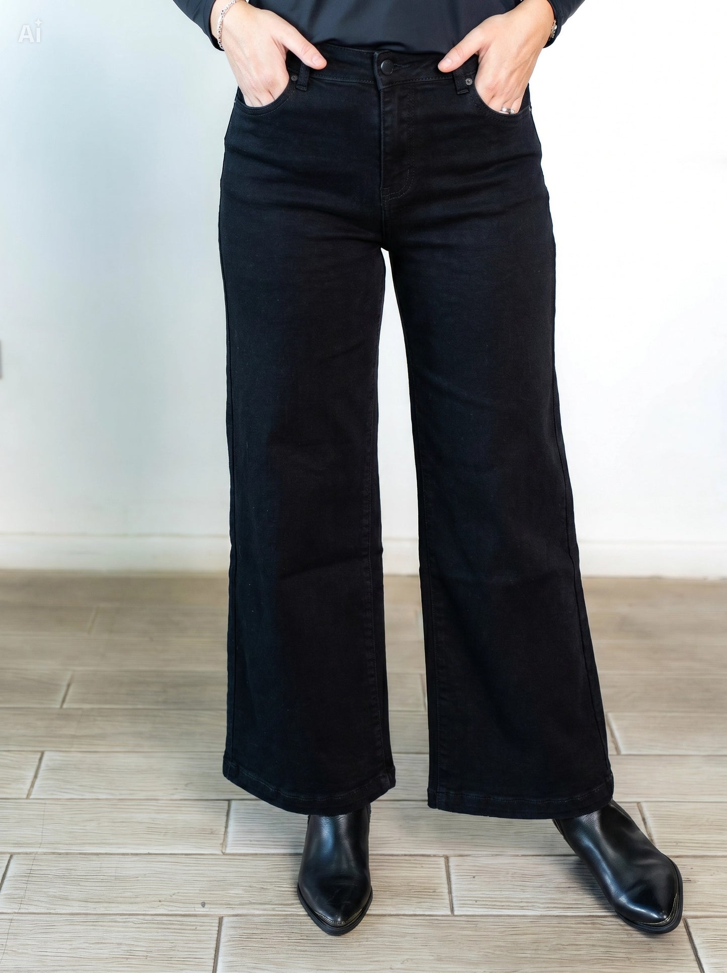 Jeans Wide Leg Isidora Negro