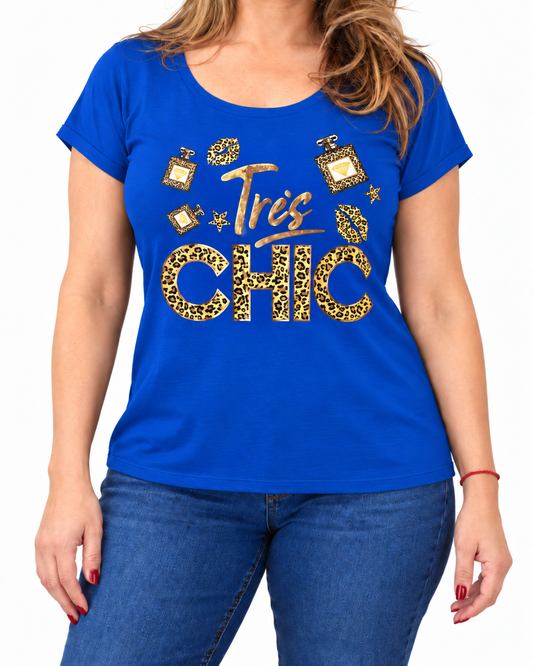 Polera Chic Print Azul