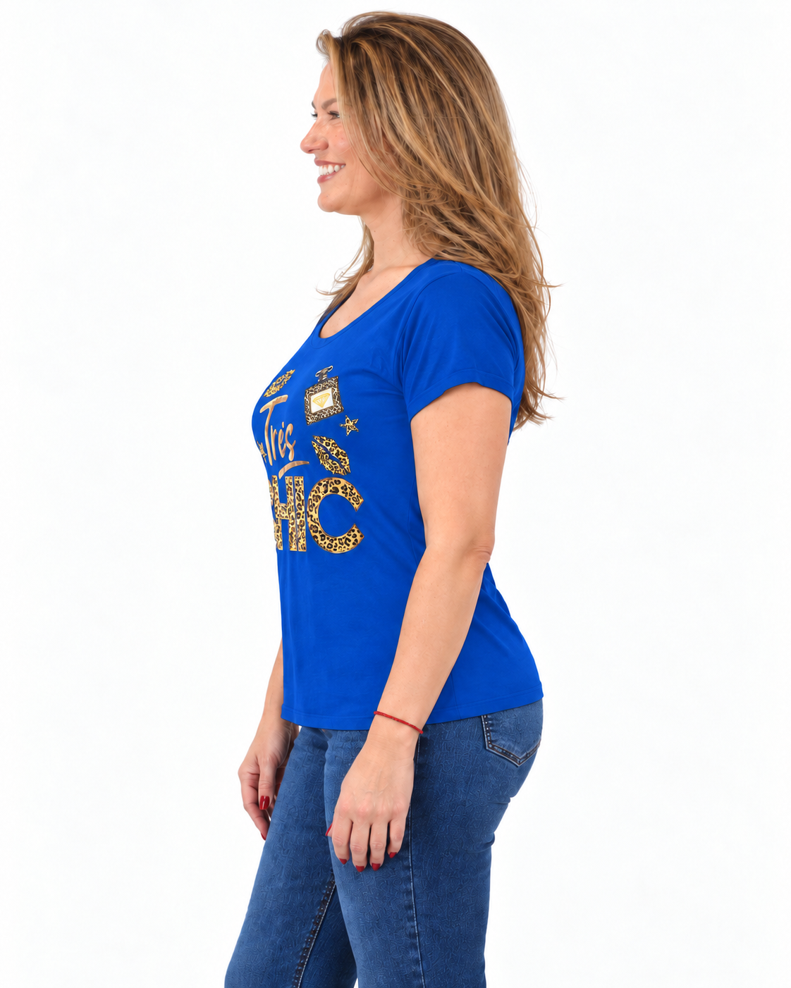 Polera Chic Print Azul