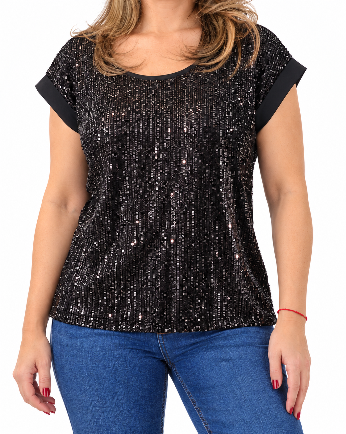 Polera Lentejuelas Marcela Negro