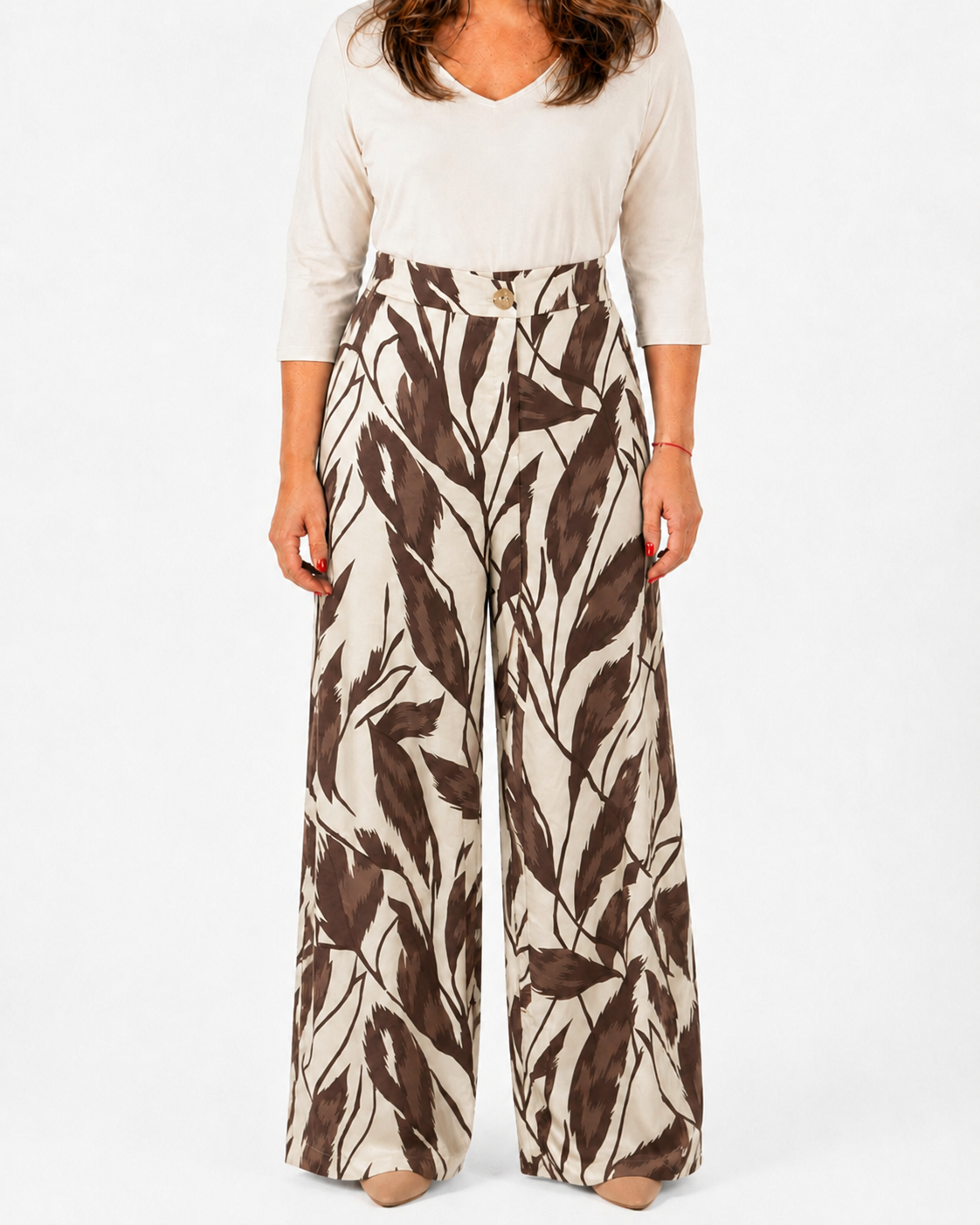 Pantalón Arturo Hojas Crema