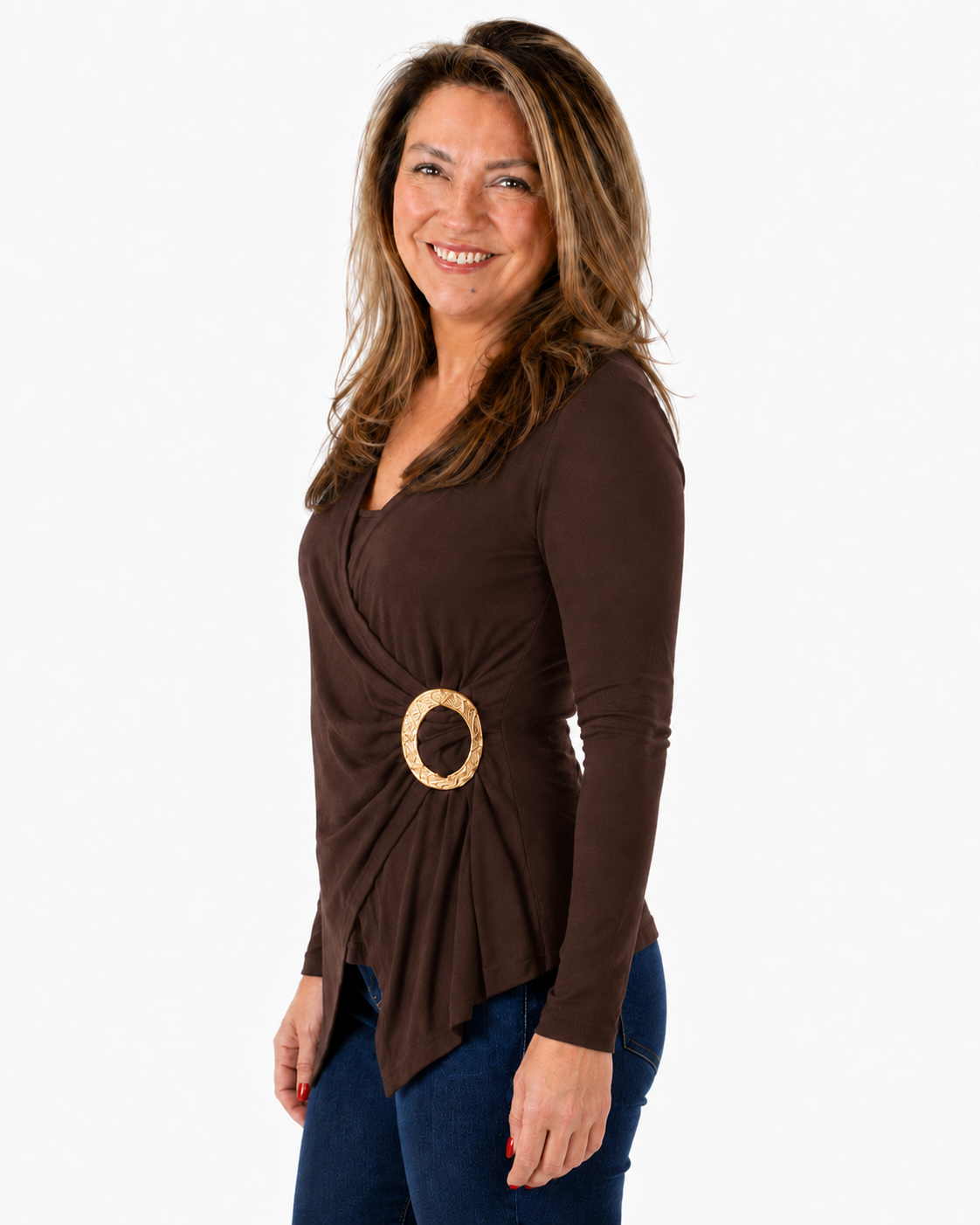 Polera Emily Hebilla Chocolate
