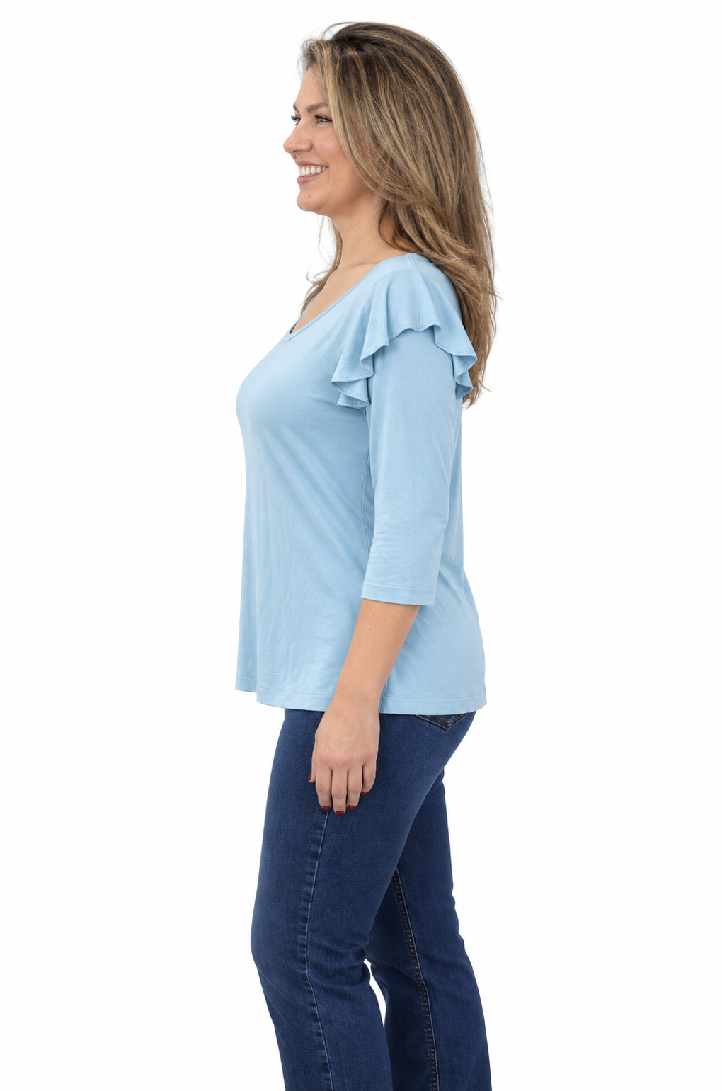 Polera Rebeca Vuelos Celeste
