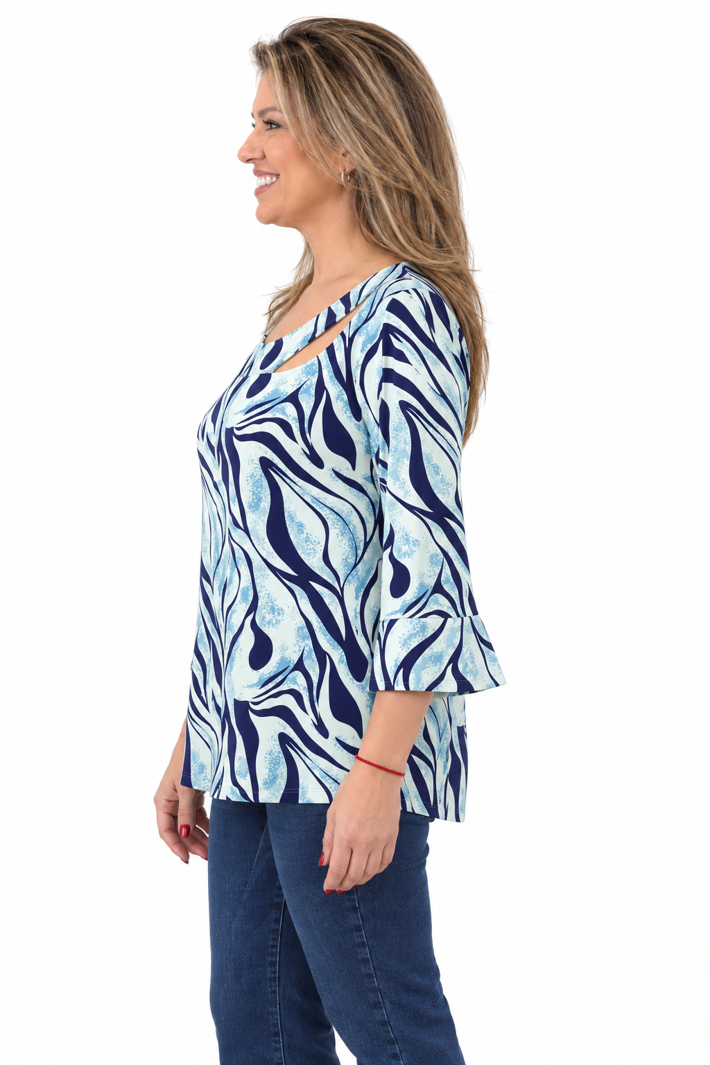 Polera Karin Cebra Celeste