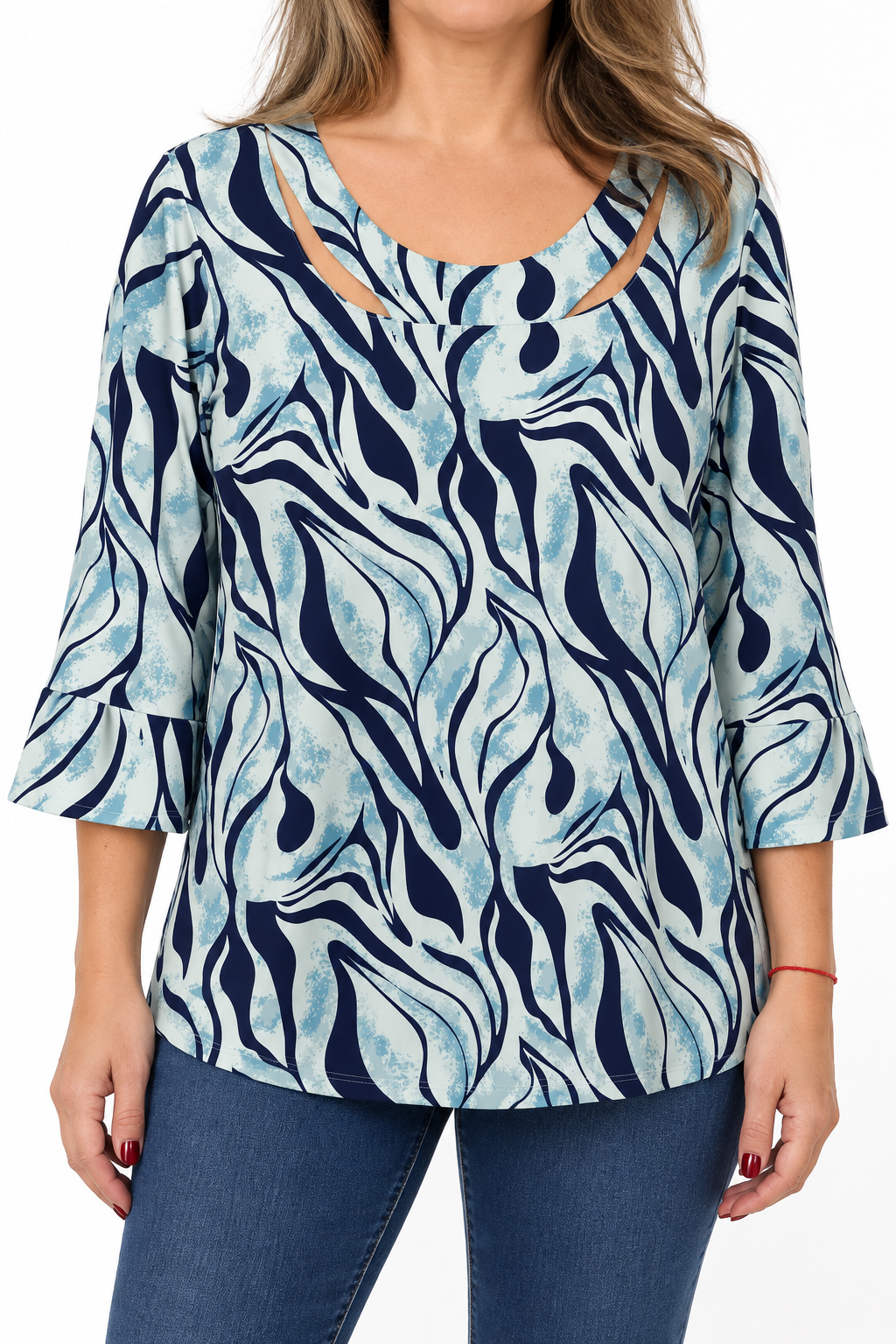 Polera Karin Cebra Celeste