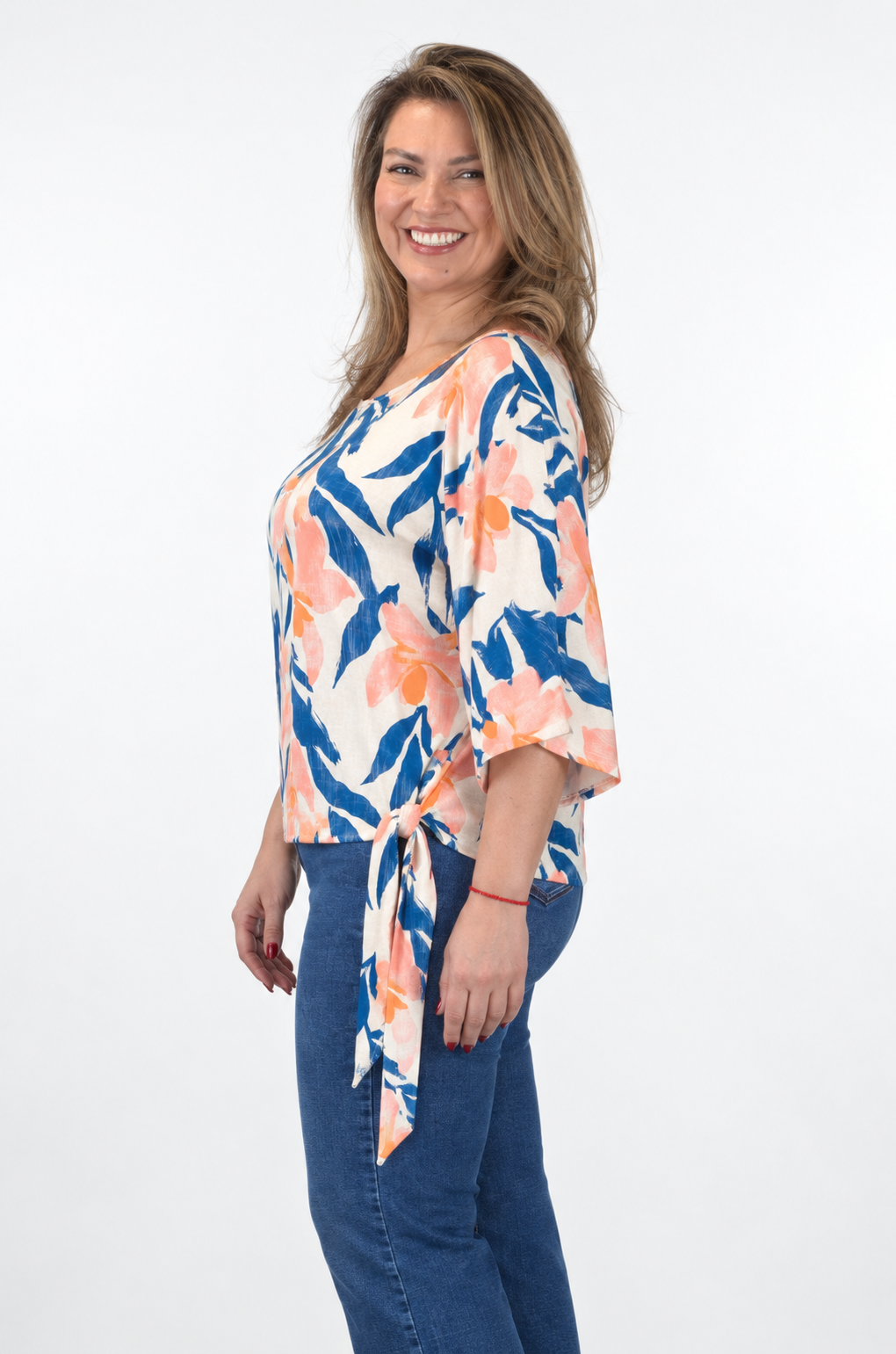 Blusa Flores Loreto Azul