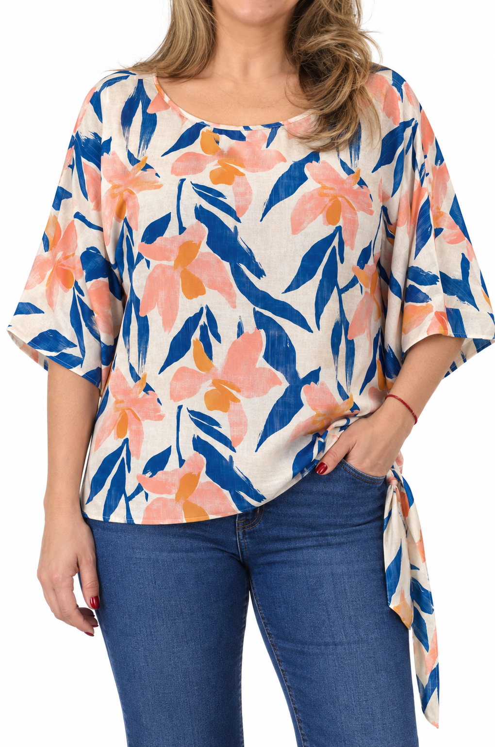 Blusa Flores Loreto Azul