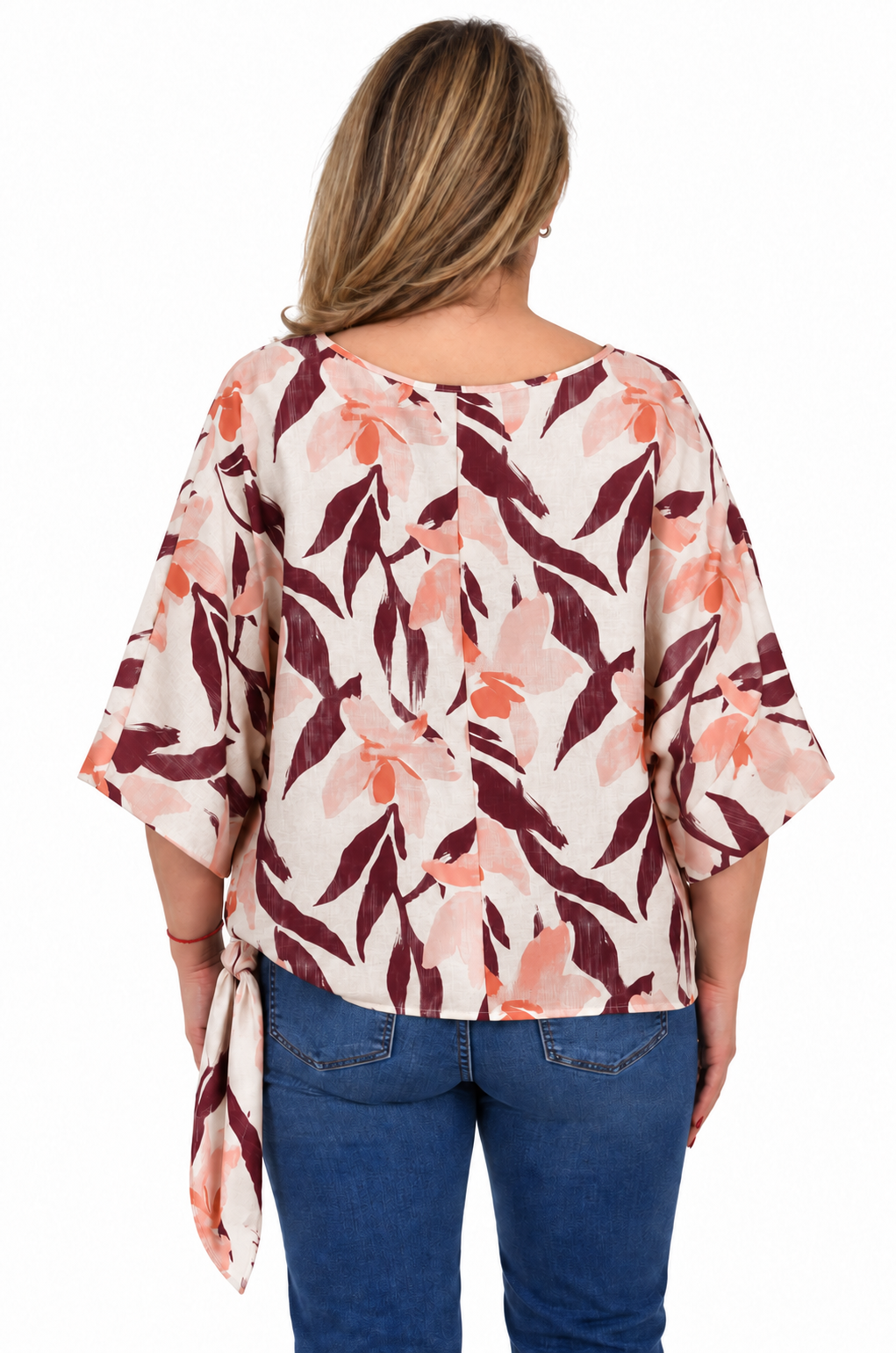 Blusa Flores Loreto Burdeo