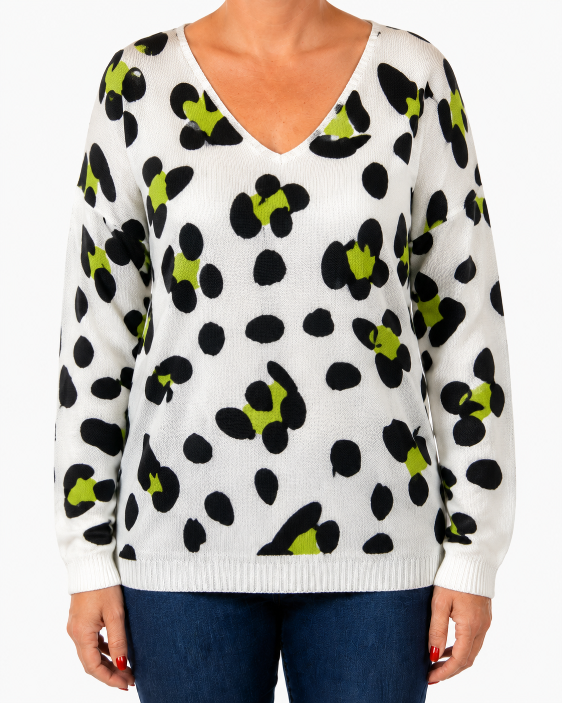 Sweater Hilo Print Selva Blanco