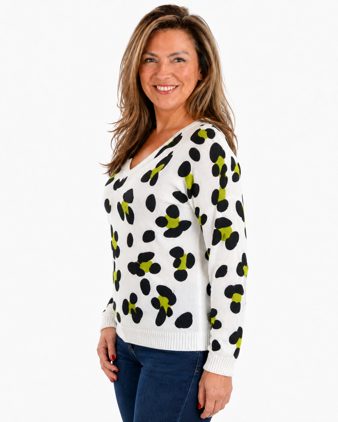 Sweater Hilo Print Selva Blanco