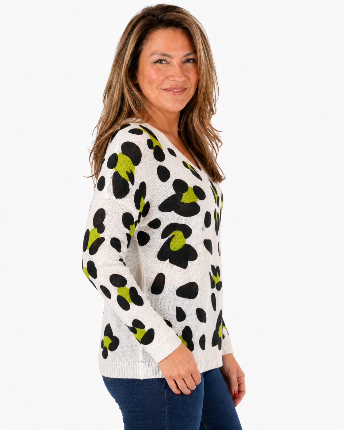 Sweater Hilo Print Selva Blanco