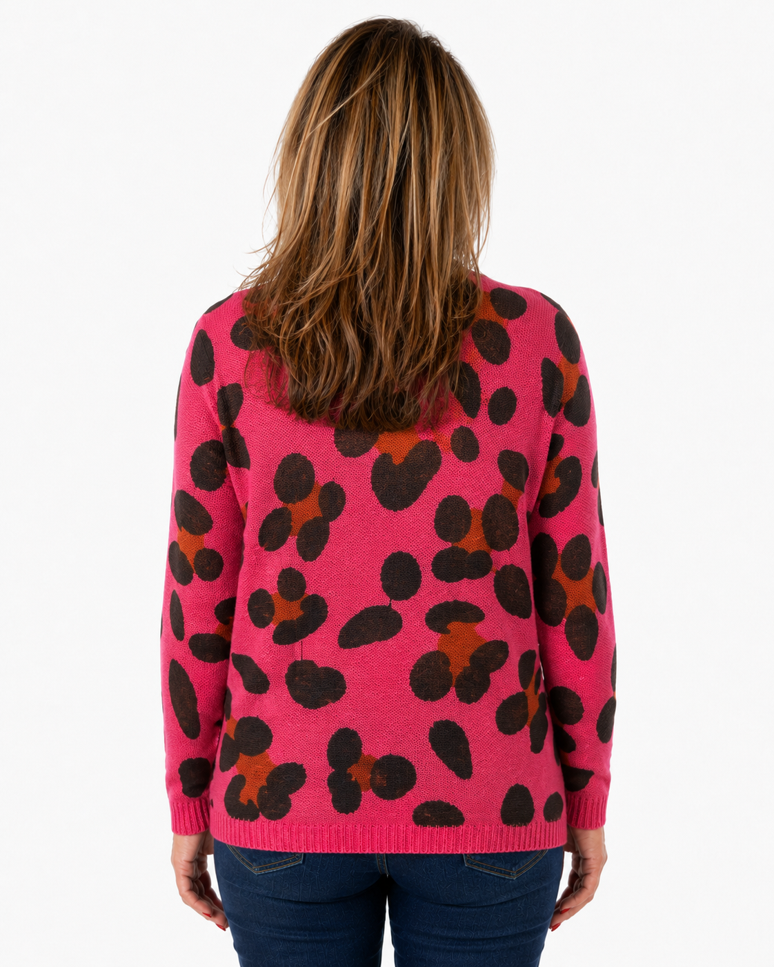 Sweater Hilo Print Selva Fucsia