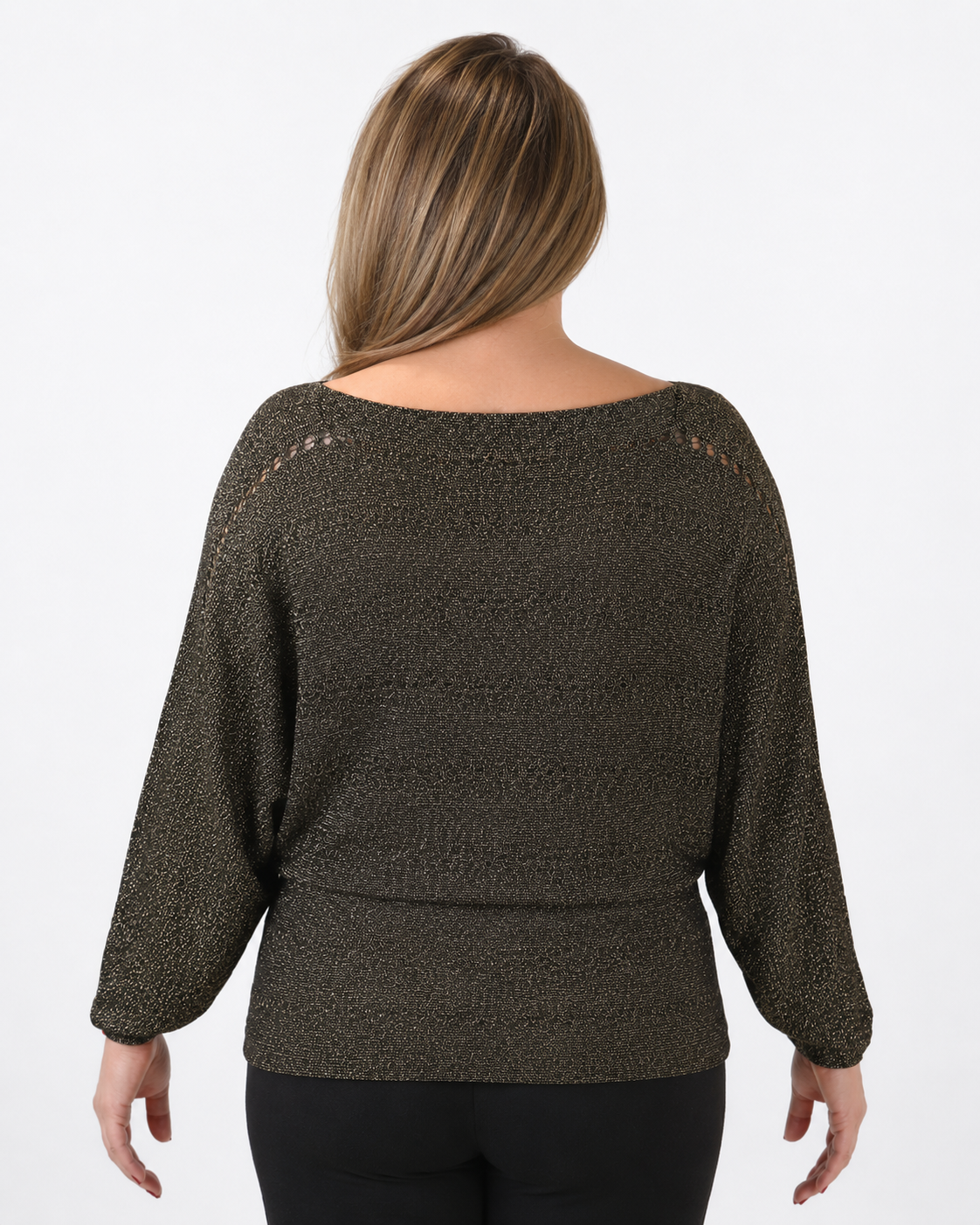 Sweater Manga Murcielago Roberta Negro Dorado