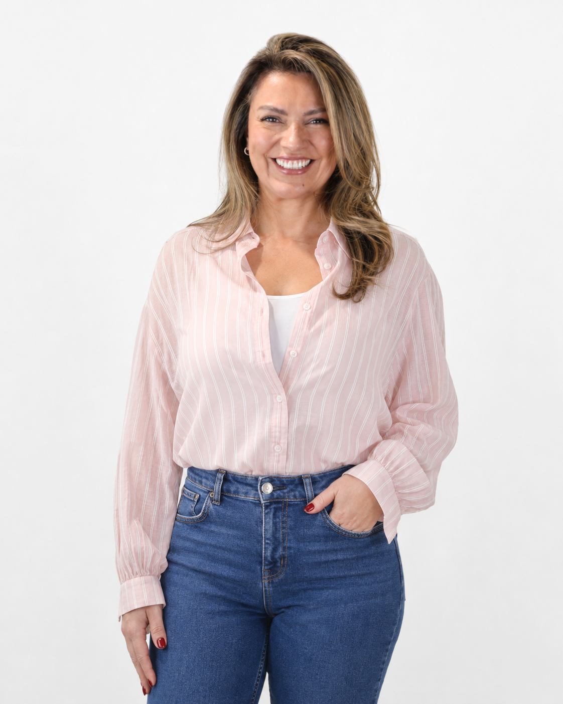 Blusa Listada Cintya Rosada