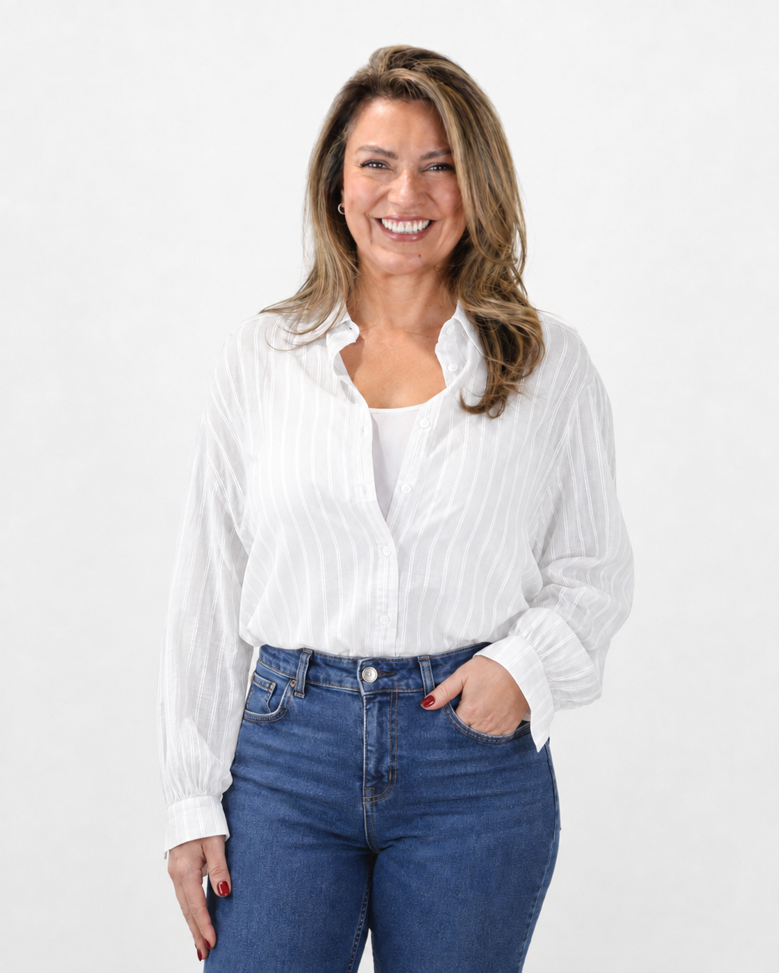 Blusa Listada Cintya Blanca