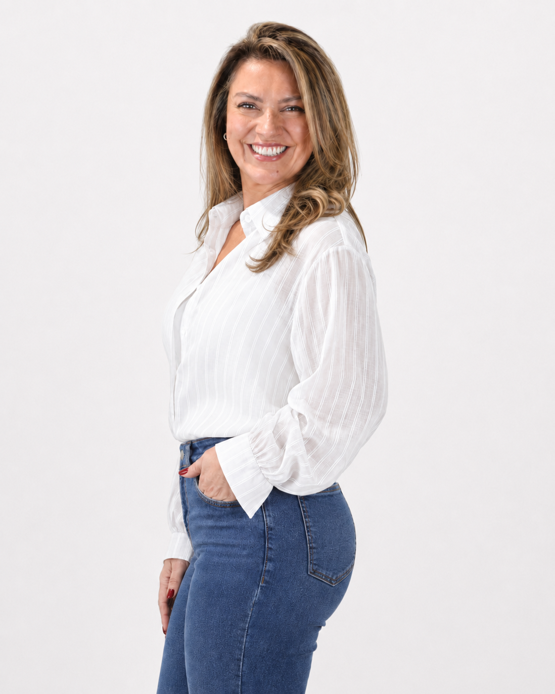 Blusa Listada Cintya Blanca