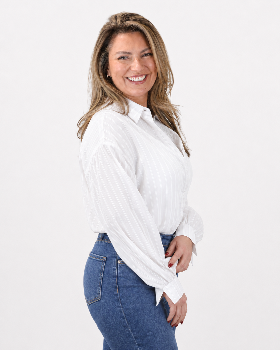 Blusa Listada Cintya Blanca