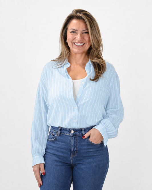 Blusa Listada Cintya Celeste