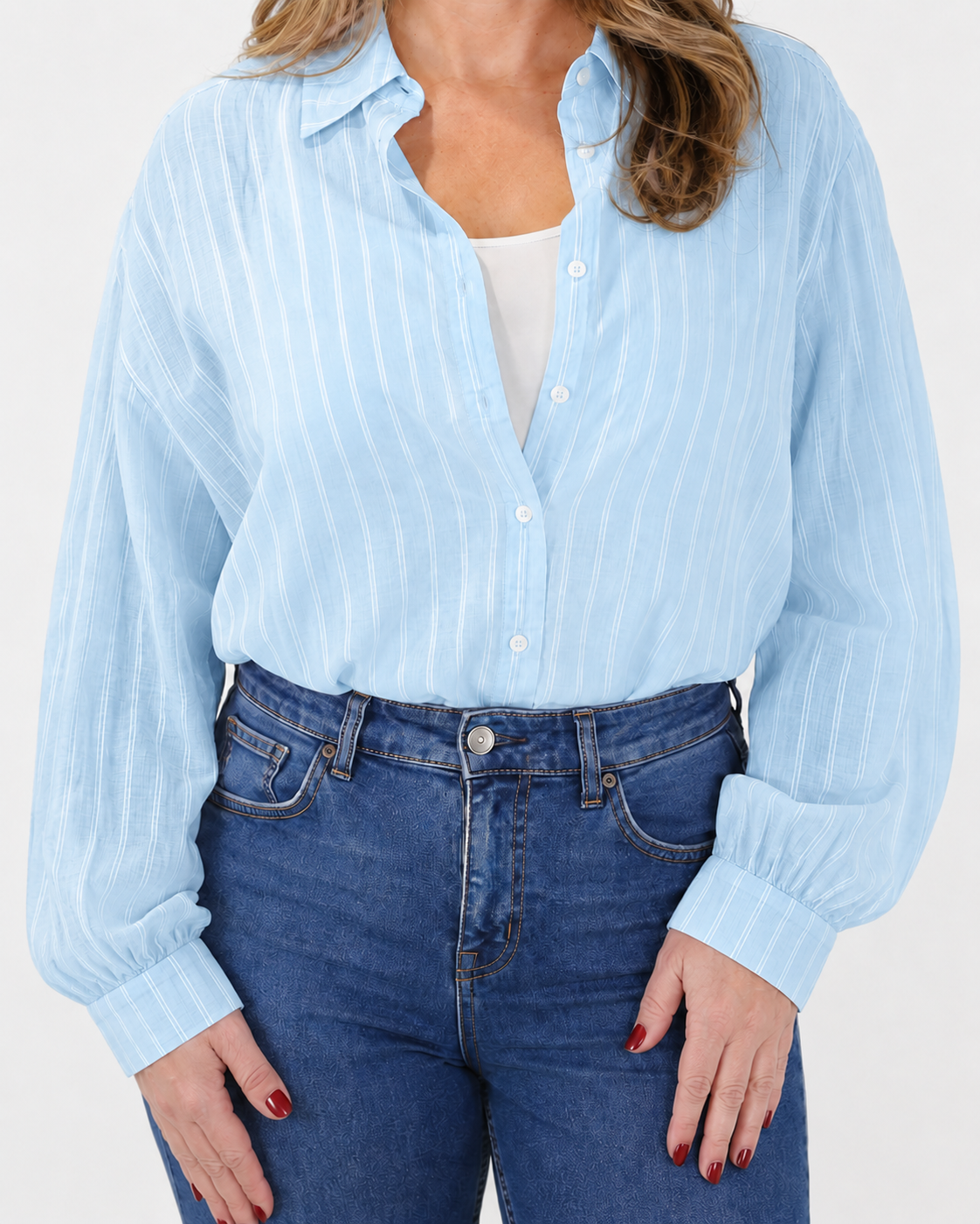 Blusa Listada Cintya Celeste