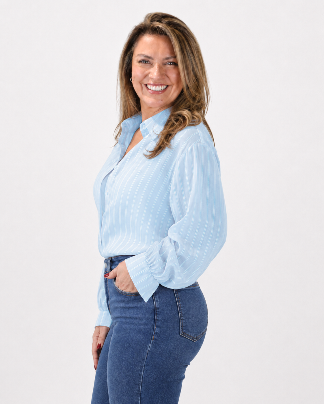 Blusa Listada Cintya Celeste