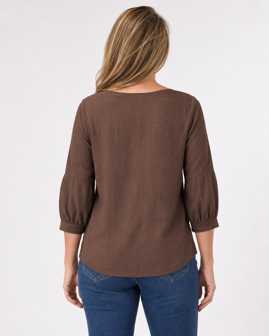 Blusa Luz Manga Globo Chocolate
