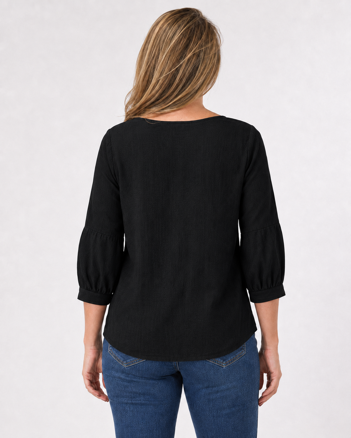 Blusa Luz Manga Globo Negra