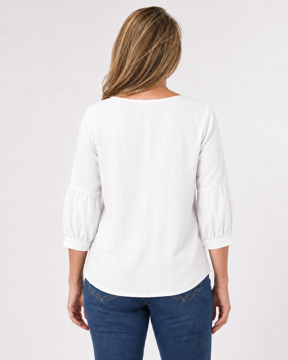 Blusa Luz Manga Globo Blanco