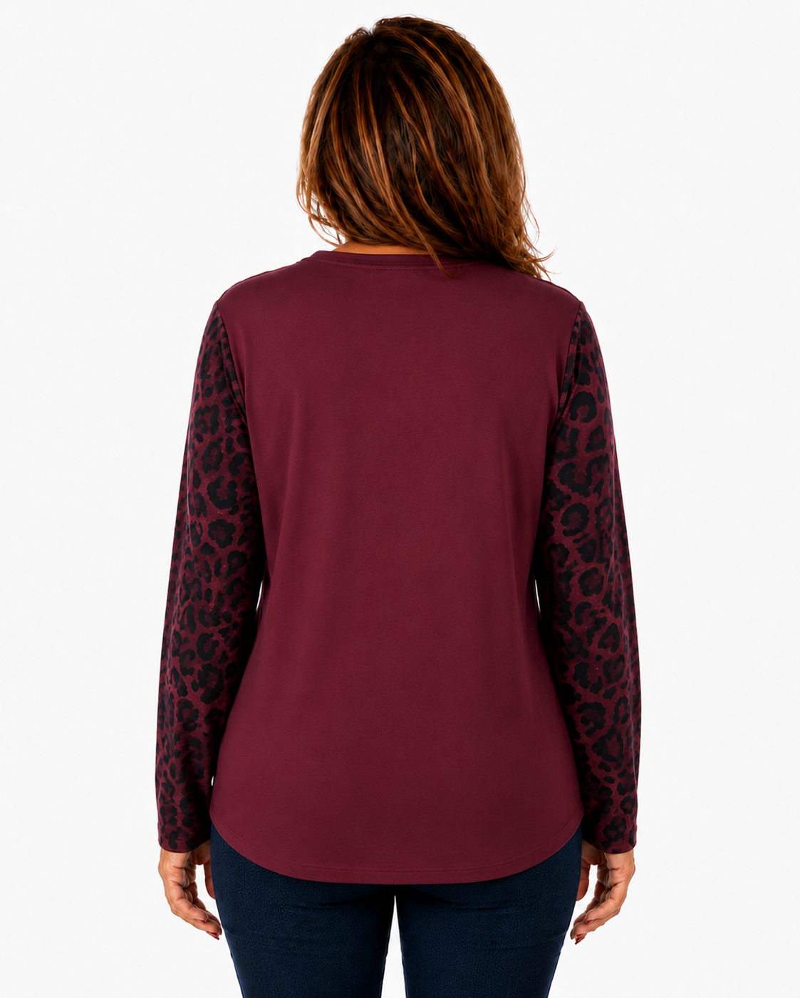 Polera Print Flores Burdeo