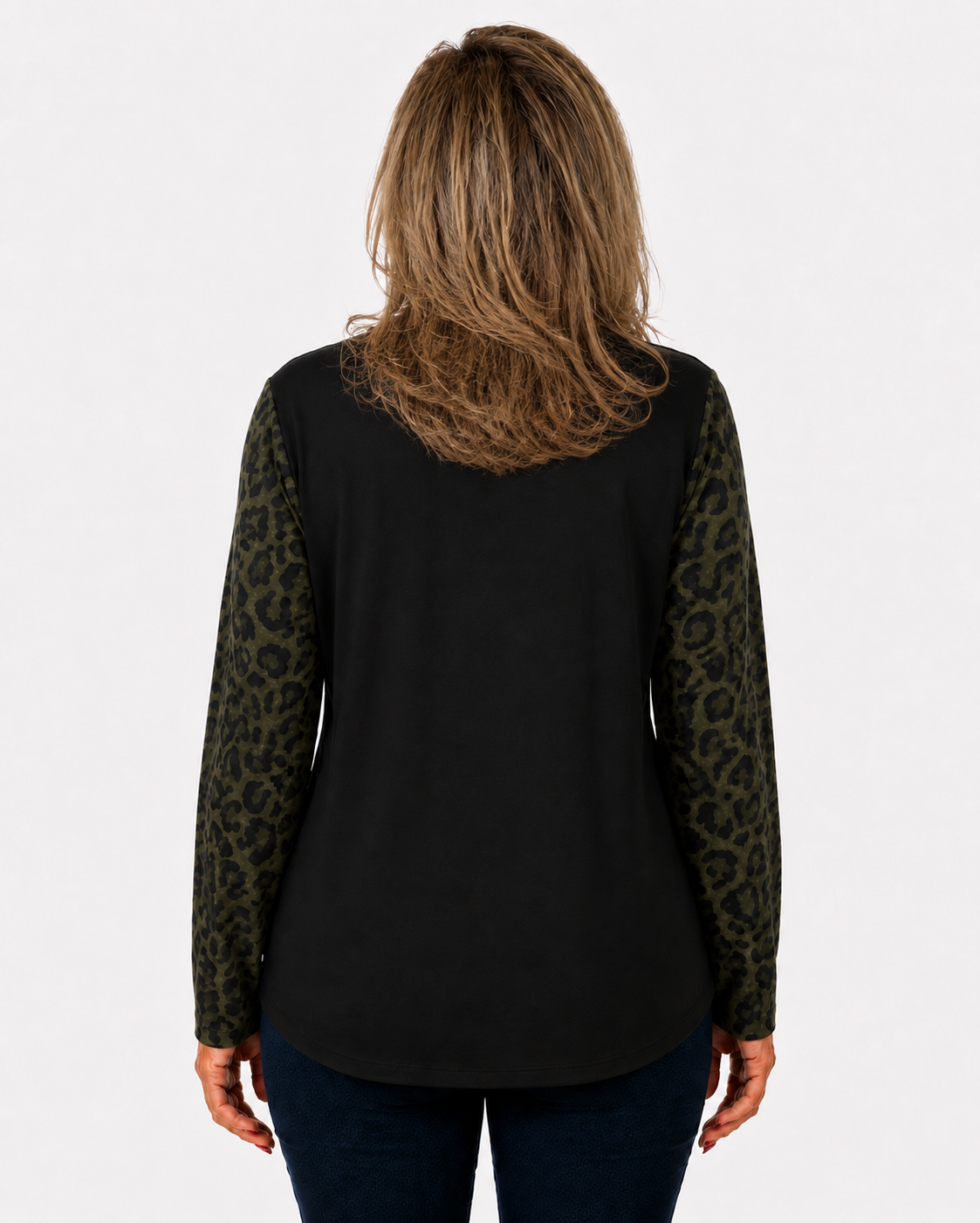 Polera Print Flores Verde