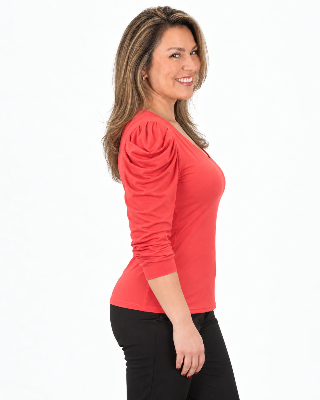 Polera Manga Princesa Coral