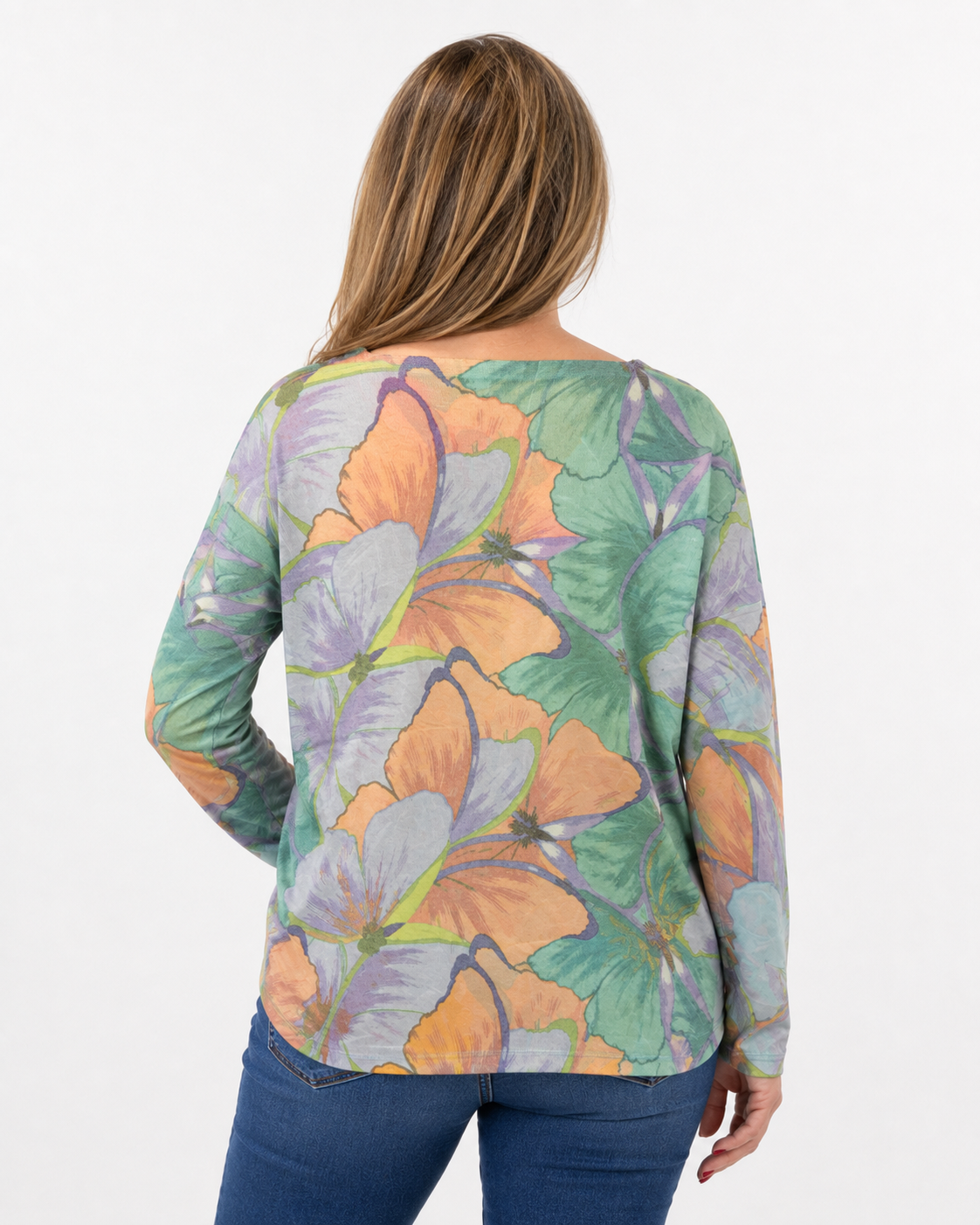 Sweater Rocío Flores Verde Naranjo