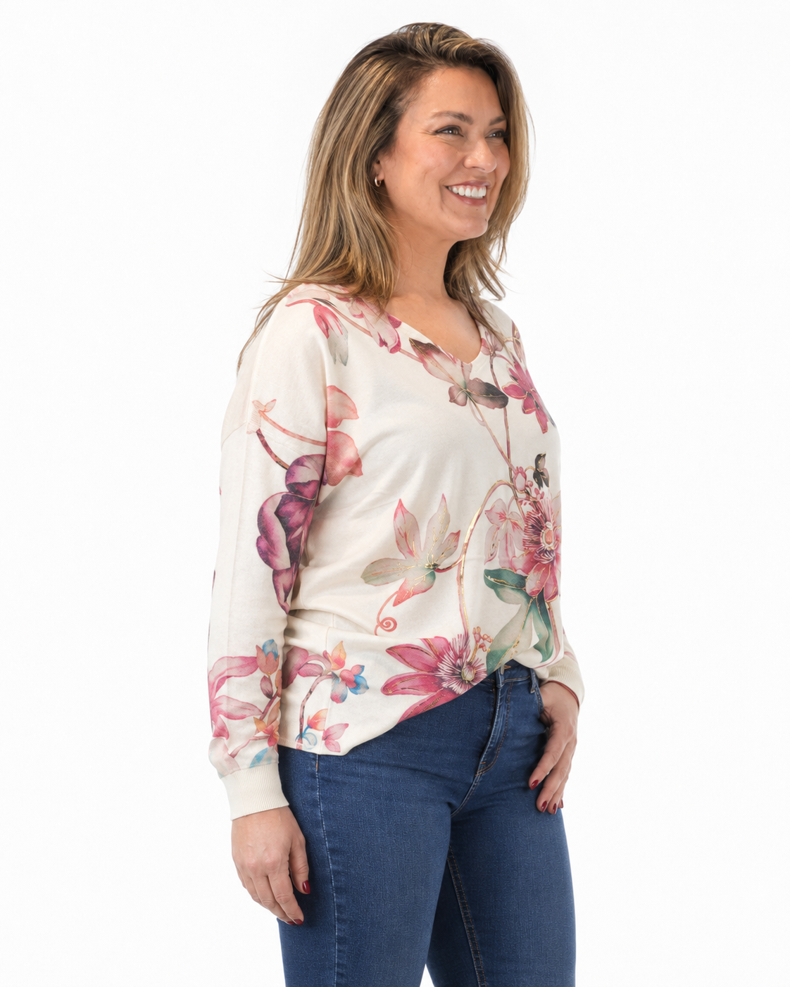 Sweater Florcitas Rosada