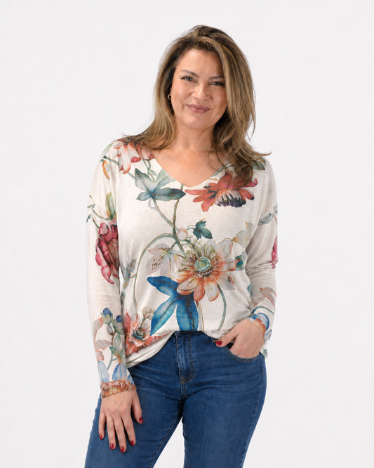 Sweater Florcitas Verde