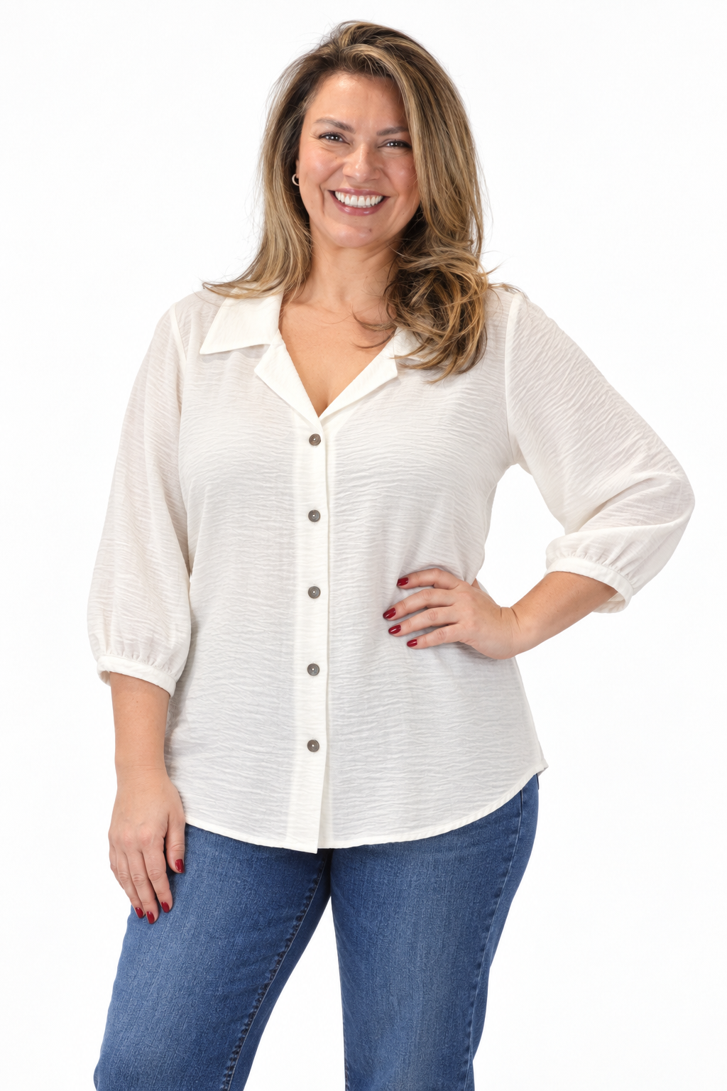 Blusa Botones Amanda Blanco