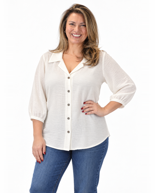 Blusa Botones Amanda Blanco