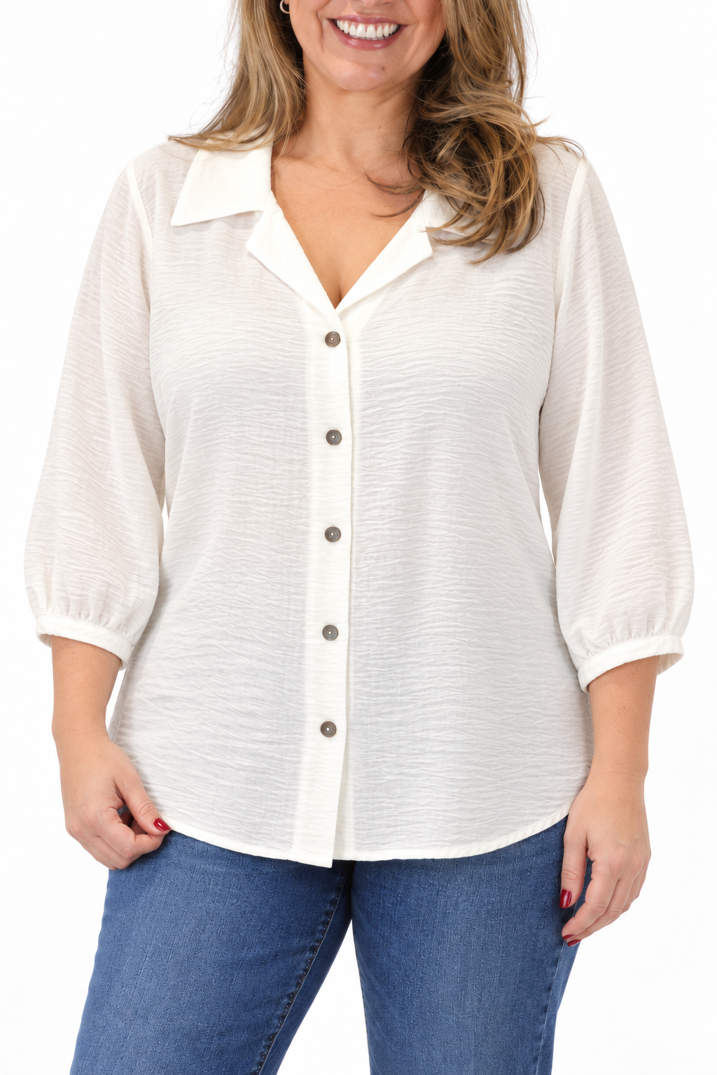 Blusa Botones Amanda Blanco