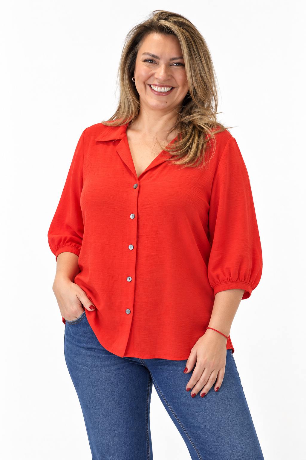 Blusa Botones Amanda Coral