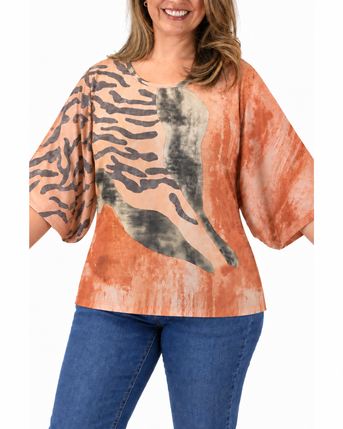 Polera Manga Murcielaga Catalina Naranja